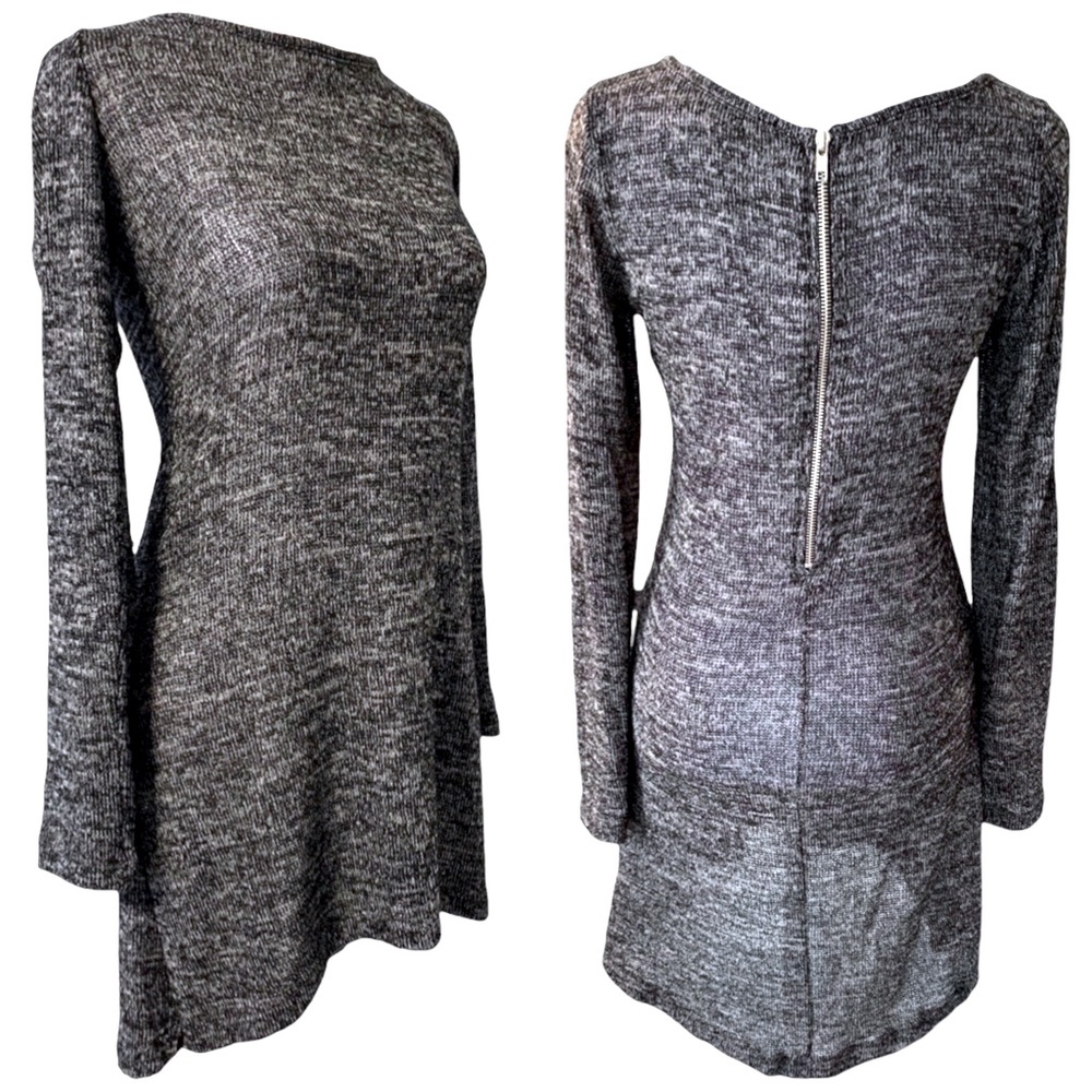 Vintage Havana | NWOT Lightweight Knit Tunic Top Hi-Lo Blk/Wht Heather S